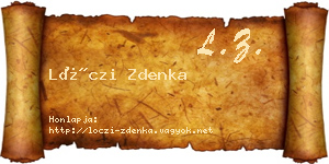 Lóczi Zdenka névjegykártya